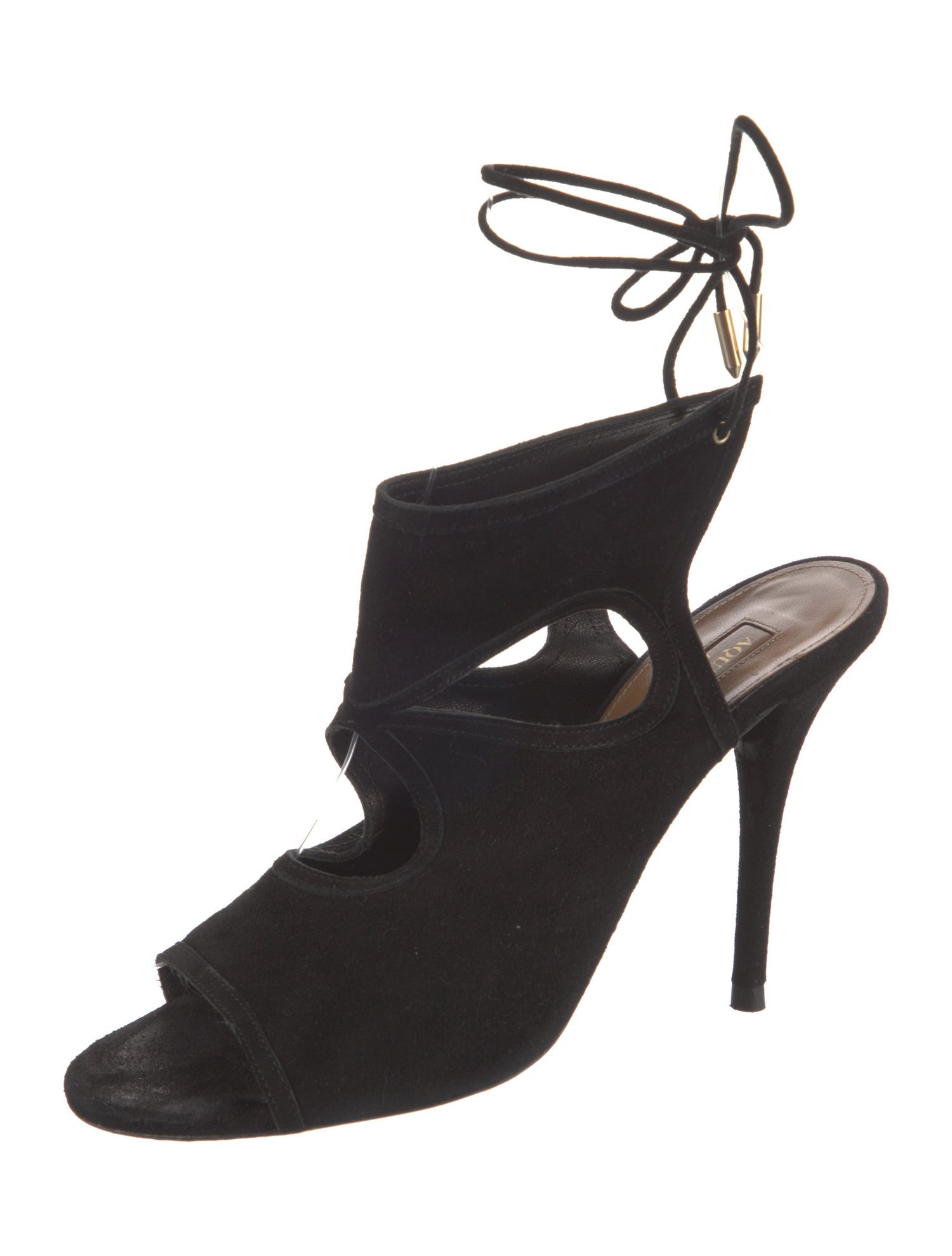 Aquazzura Suede Cutout Accent Sandals